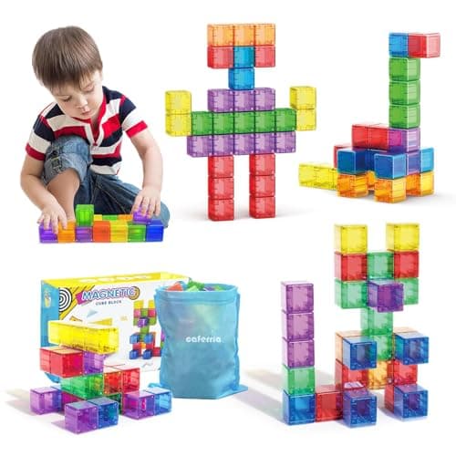 48PCS Magnetic Blocks 138 inch Building Blocks for Toddlers STEM Building Toy for Kids Montessori Toys for 3 4 5 6 Year Old Magnet Sensory Travel Toys Christmas Birthday Gifts for Boys Girls