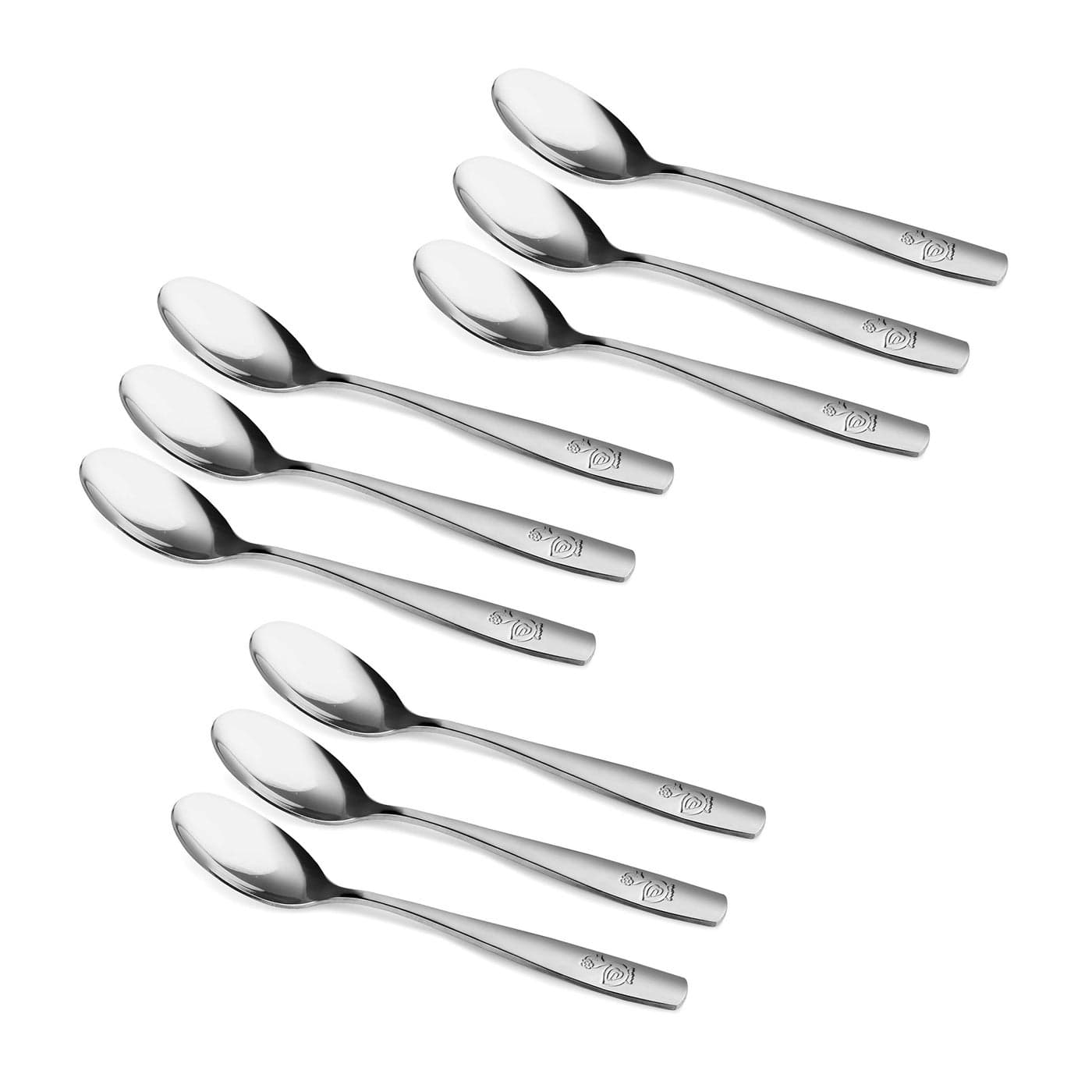 9 Piece Stainless Steel Kids Spoons Kids Cutlery Child and Toddler Safe Flatware Ideal for Home and Preschools