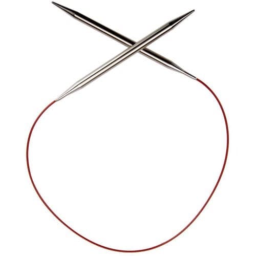 ChiaoGoo Stainless Steel Circular Knitting Needle, 24 inch, US 5 (3.75mm), Red Lace, 1 Piece