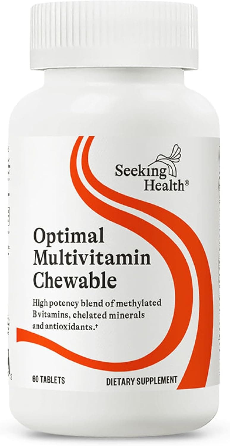 Seeking Health Optimal Multivitamin Chewable Active B Vitamins with B12 and L5MTHF Daily Vitamin for Men and Women Wellness and Immune Support Vegetarian 60 Tablets