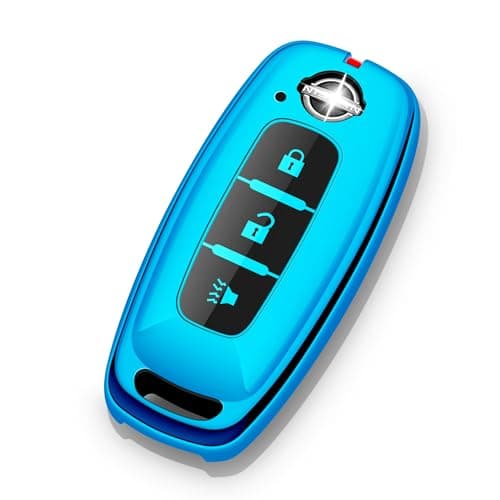 ZSPDACC for Nissan Key Fob Cover 3 Buttons Car Key Case Sentra Kicks Pathfinder Rogue Ariya 2026 2025 2024 2023 Accessories Blue