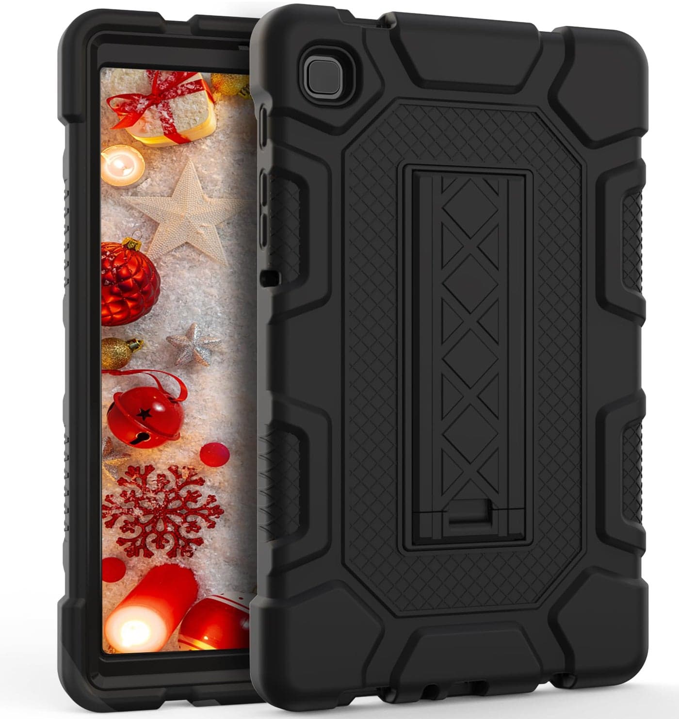 Rantice Samsung Galaxy Tab A7 Lite Case with Kickstand, Shockproof Rugged Case for Kids 8.7 Inch 2021 Tablet A7 Lite (SM-T220/T225), Black