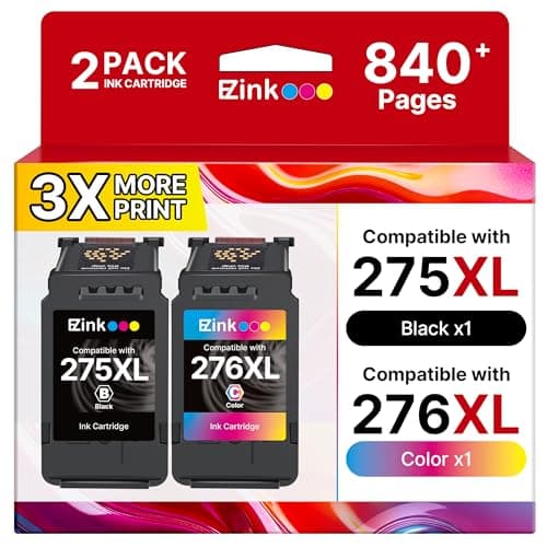 PG275XL CL276XL Ink Cartridges Combo Pack Replacement for Canon 275 and 276 Ink Cartridges PG275 CL276 275XL 276XL for PIXMA TR4720 TS3522 TS3500 TR4700 TR4722 TS3720 Printer Black Color 2Pack
