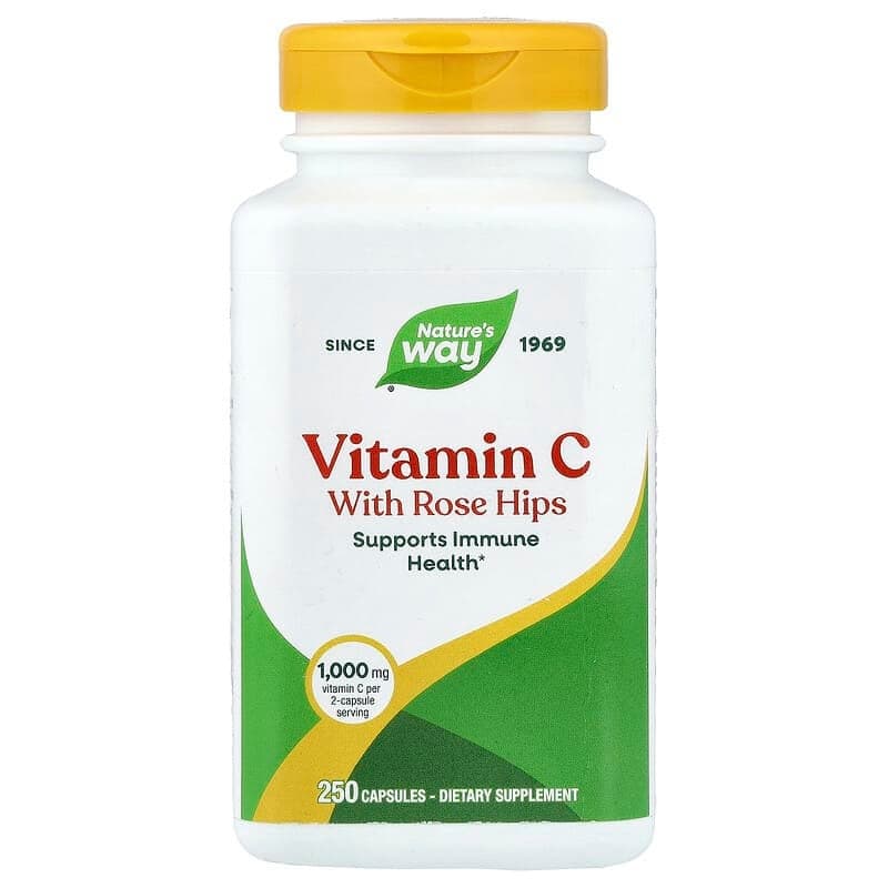 Vitamin C with Rose Hips, 250 Capsules Packaging May Vary