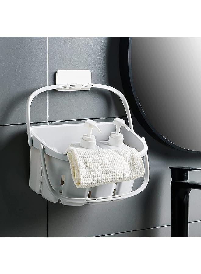 Caddy Portable,Plastic Storage Basket with Handle, Drainage Toiletry Organizer Bin for Bathroom, College, Dorm, Gym, Kitchen, Pantry,Camp