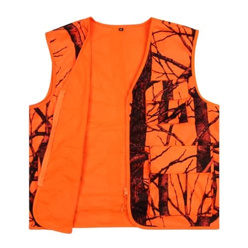 Volein Blaze Orange Hunting Vest with Pocket Lightweight Deer Hunting Camo Vest for Big Game L