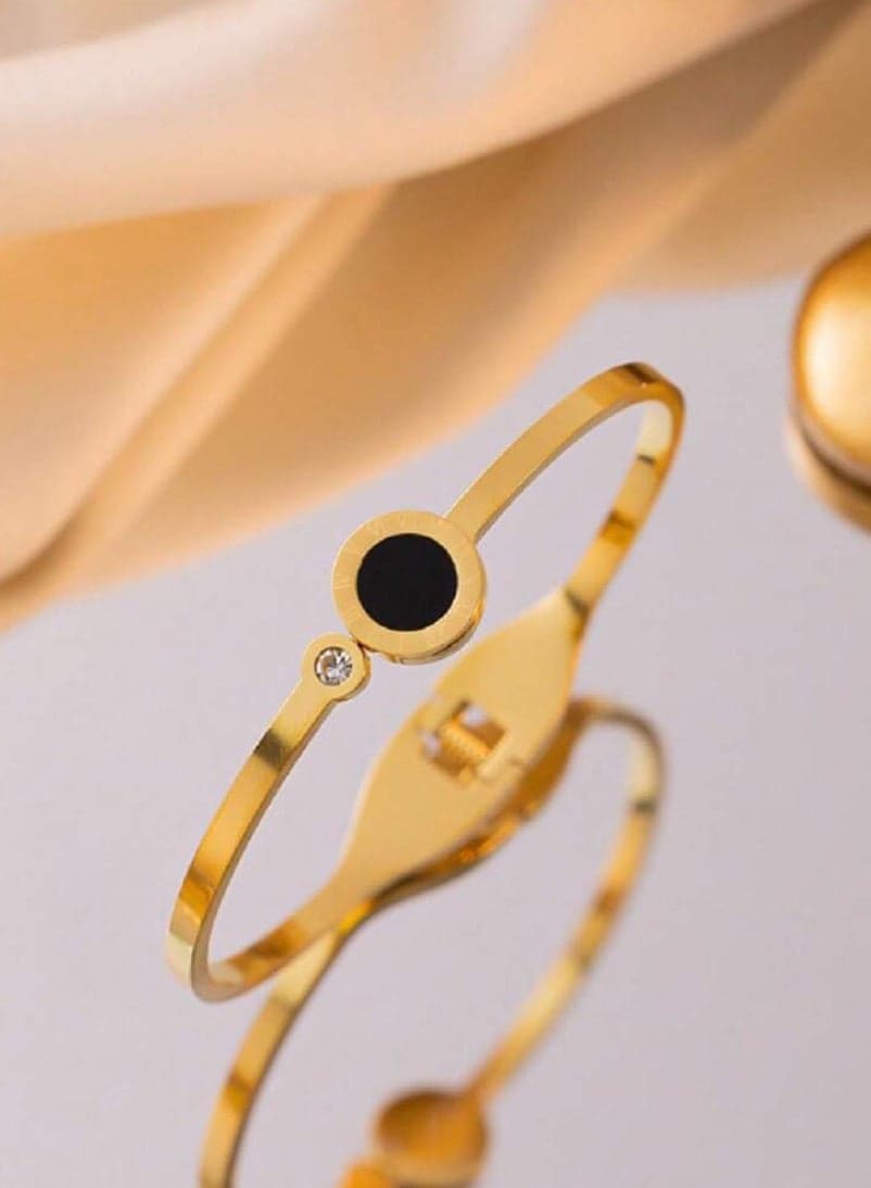 18K Gold Plated Stainless Steel Bracelet For Women, Elegant Daily Wear Jewelry