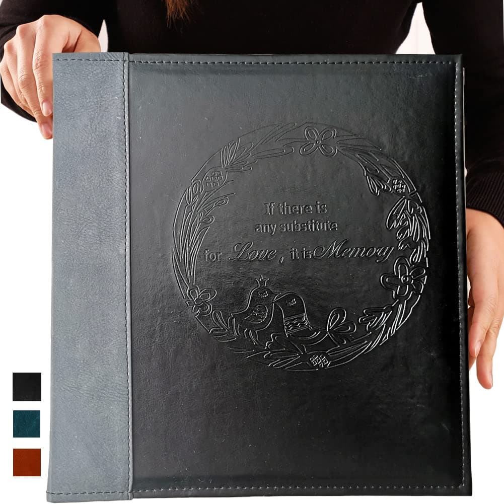 Totocan 4x6 Photo Albums 600 Pockets Large Capacity Photo Book with Vintage Leather Cover Family Baby Wedding Photo Album Black