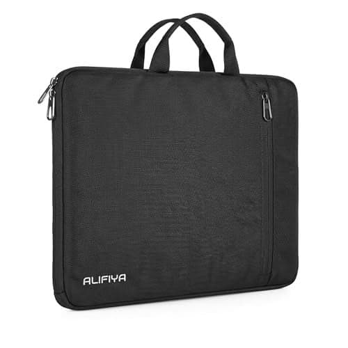 Alifiya 16 Inch Laptop Sleeve Cover Bag - Water-Resistant Case for MacBook, Dell, HP, Lenovo - Ideal for Office & Travel Use - Black