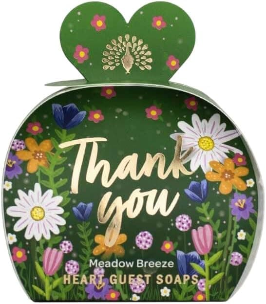 The English Soap Company Heart Guest Soaps Scented Set of 3 x 20g Thank You Meadow Breeze