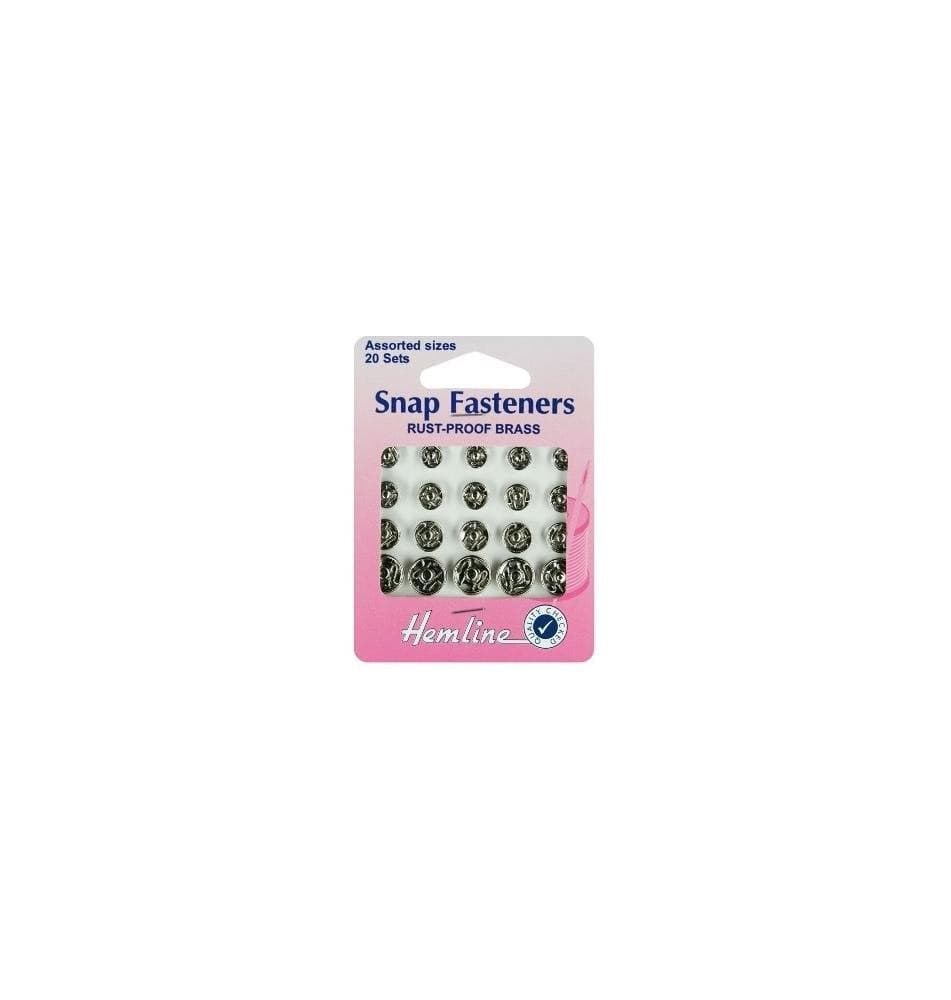 Hemline H42099 Nickel Brass Rust Proof Sew On Snap Fasteners 67911mm 20 Set