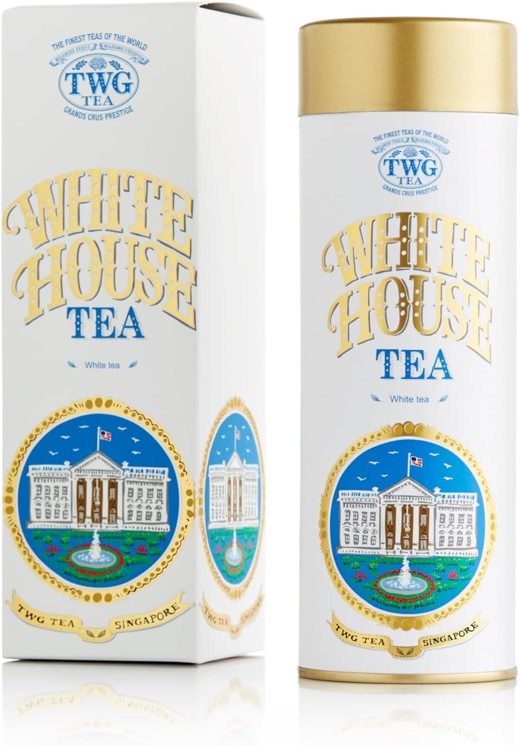 TWG Tea White House Tea - Exquisite White Tea with Rose Petals in Haute Couture Tin, 50g Gift Set