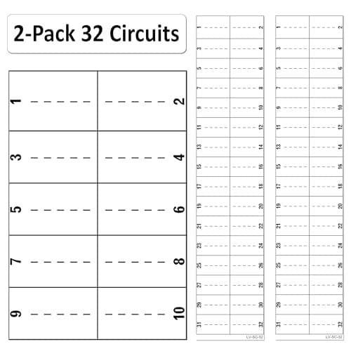 Littversions 2 Pack 32 Circuits Replacement for Square D Schnider Homeline Electrical Circuit Breaker Fuse Panel Directory Labels Stickers Decals LSDL Waterproof Vinyl