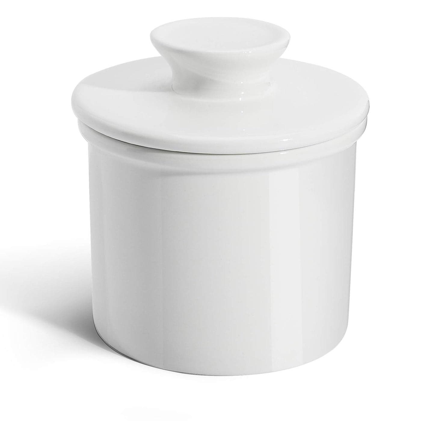 Sweese French Butter Dish Butter Crock for Counter with Water Line for Fresh Spreadable Butter French Butter Keeper with Lid Housewarming Gift For The One Who Has It All White