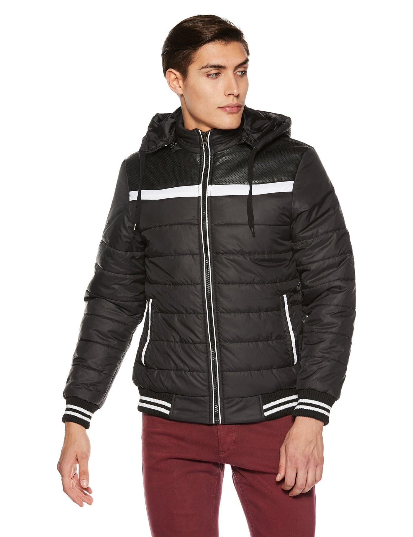 Qube By Fort Collins Nylon Men's Short Length Parka Coat (1256_Black_Medium)