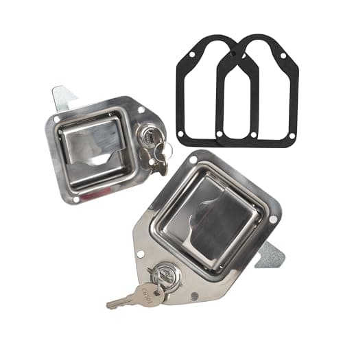 FGJQEFG Truck Tool Box Lock Handle-Tool Box Replacement Latch-Stainless Steel Truck Tool Box Latch Paddle Lock Replacement Handle 4-3/8''inch x 3-1/4''inch for Trailer Door RV Camper (2PCS)