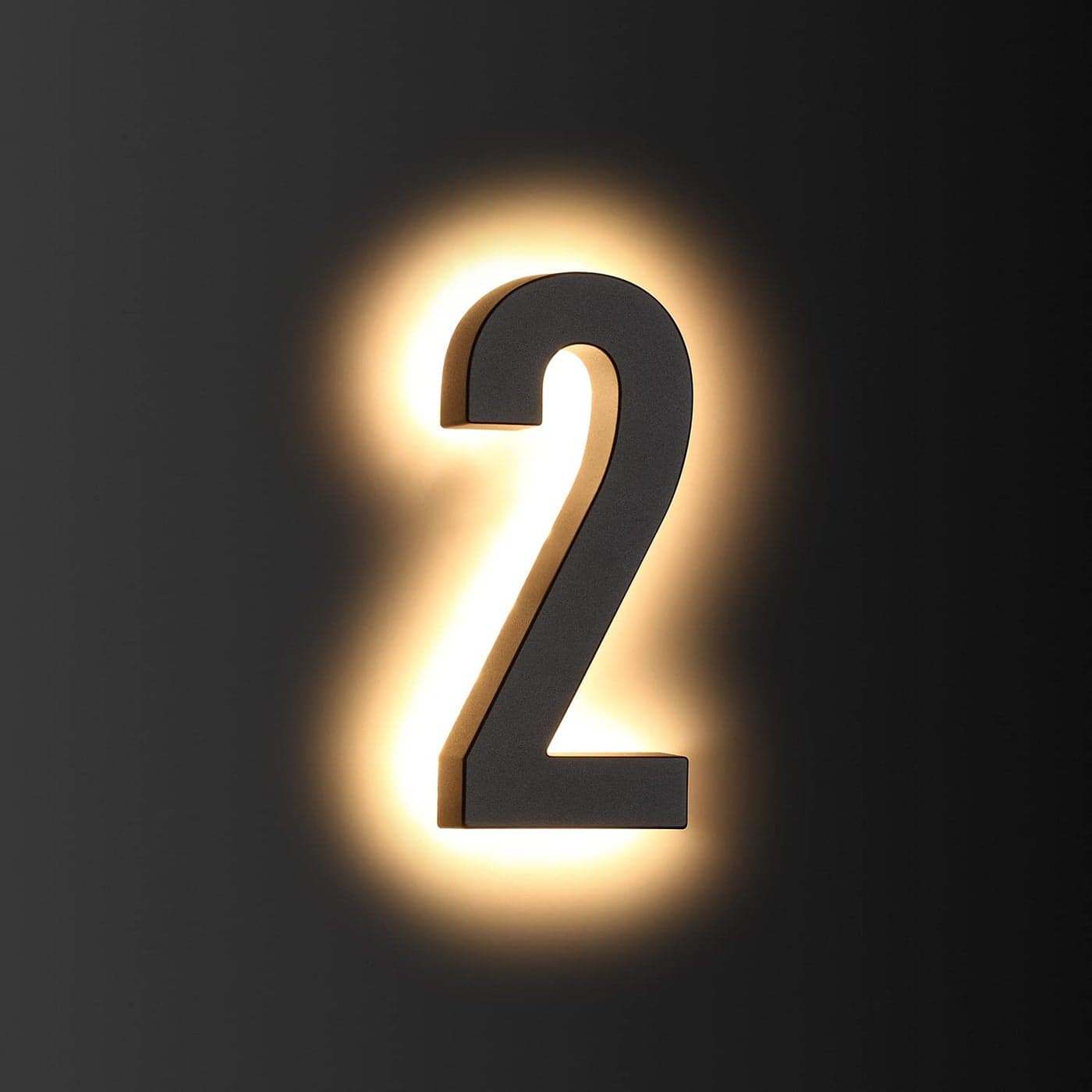 LMP 12V DC Low Voltage Led House Numbers Address Numbers 8 Inches Modern Lighted House Numbers glow at night Waterproof Corrosion Resistant Easy to Install number 2 No Powers