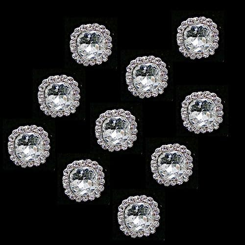 10 PCS Rhinestone Crystal Buttons Sewing Button with Shank for DIY Crafts Clothes Bags Embellishment Decoration SHUNLI