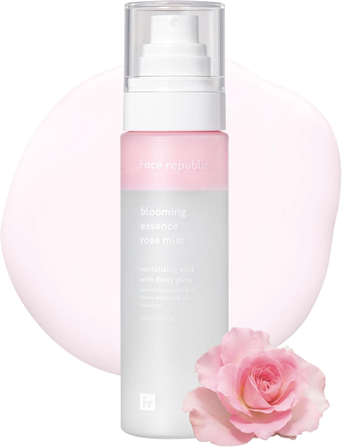 Face Republic Blooming Essence Rose Mist 100ml 338 fl oz Instant Glass Skin All In One Mist Revitalizing Nourishing Deep Hydration Dewy Glow Damask Rose Bakuchiol Vegan Korean Skin Care