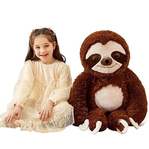 IKASA Giant Sloth Stuffed Animal Hanging Three Toed 30 Plush ToyLarge Big Jumbo Soft ToysHuge Size Cute Fluffy Plushy PlushieGifts for Kids