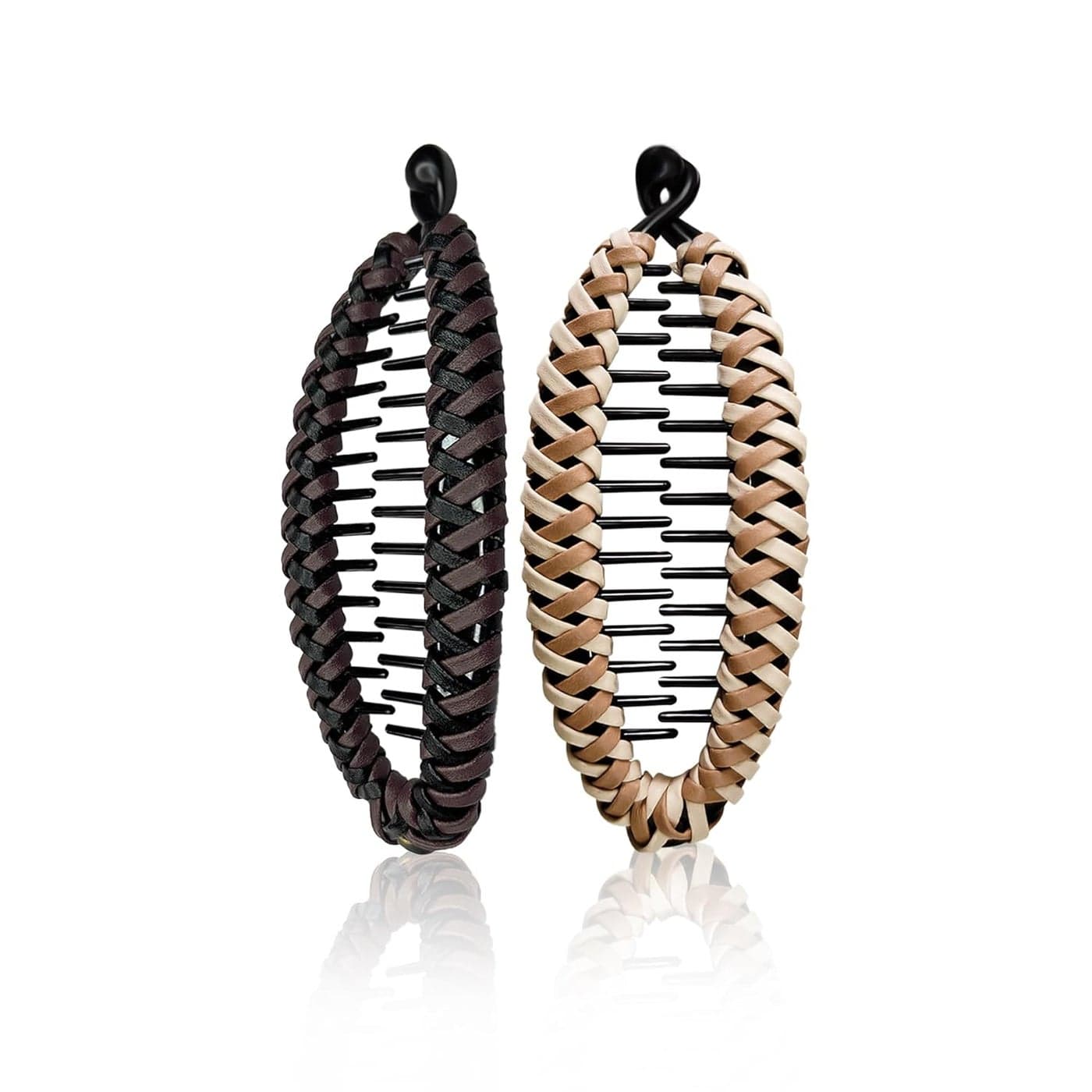 Sanas 2Pc Banana Hair Clips For Women Stylish Clutchers For Clip Banana Clutchers For Hair Girls Clips For Women Stylish Korean Hair Accessories 2Pcs Dark Brown Light Brown