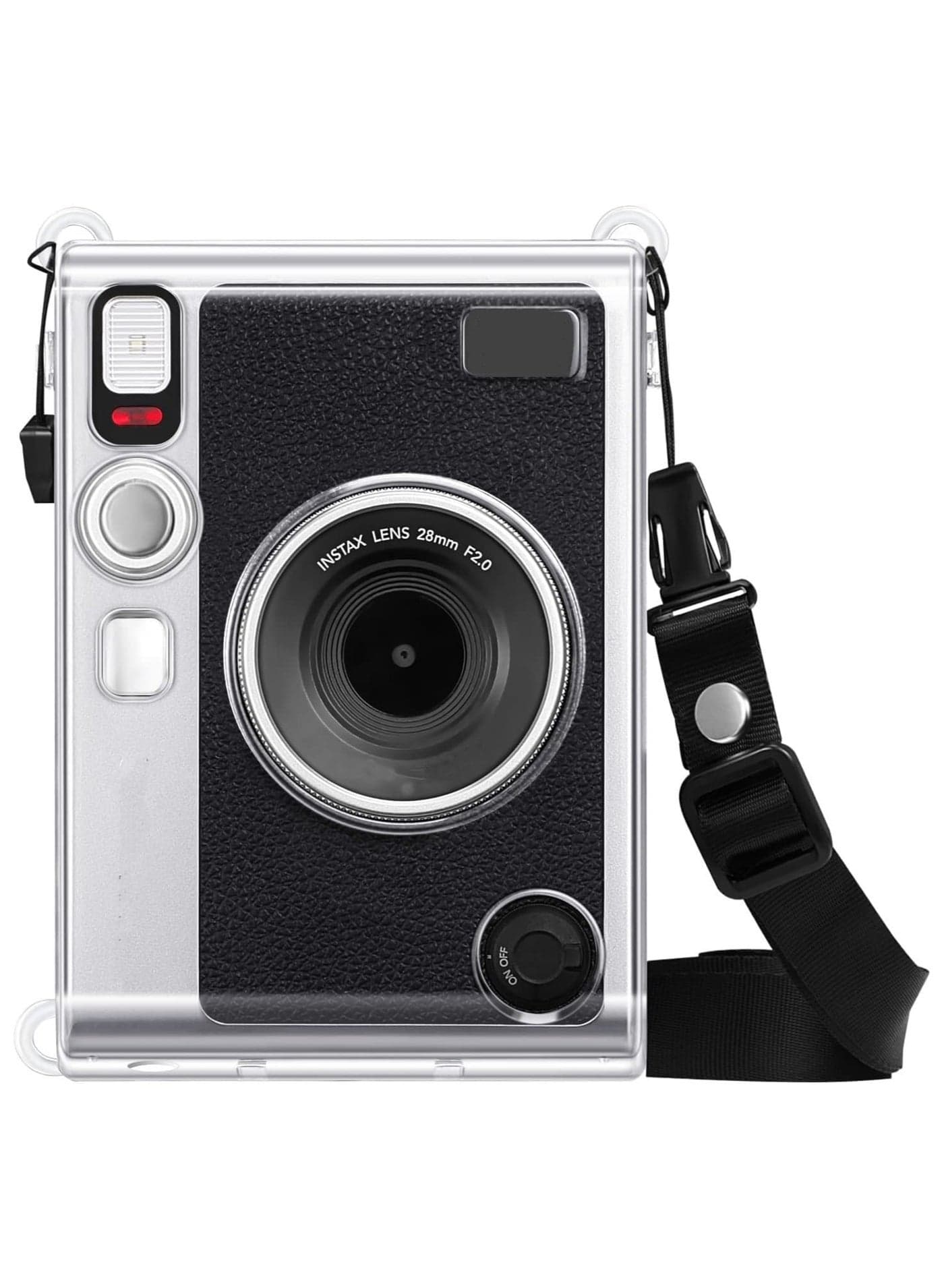 Protective Camera Clear Case for Fujifilm Instax Mini EVO Camera - Crystal Hard PVC Cover with Removable Shoulder Strap (Clear)