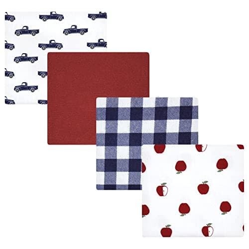 Hudson Baby Unisex Baby Cotton Flannel Receiving Blankets Apple Orchard One Size