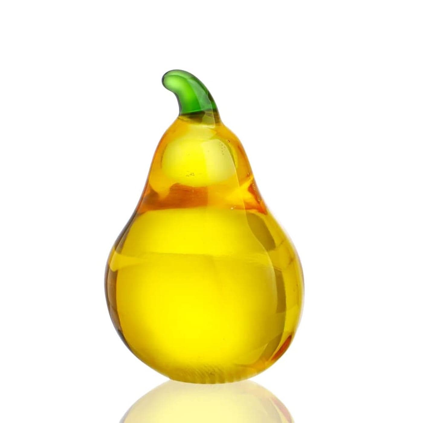 KRISININE Crystal Pear Figurines Collectibles Glass Fruits Decor for Office Tabletop Centerpiece Art Glass Paperweights Glass Fruits Decoration for Home Kitchen Gifts for Mum