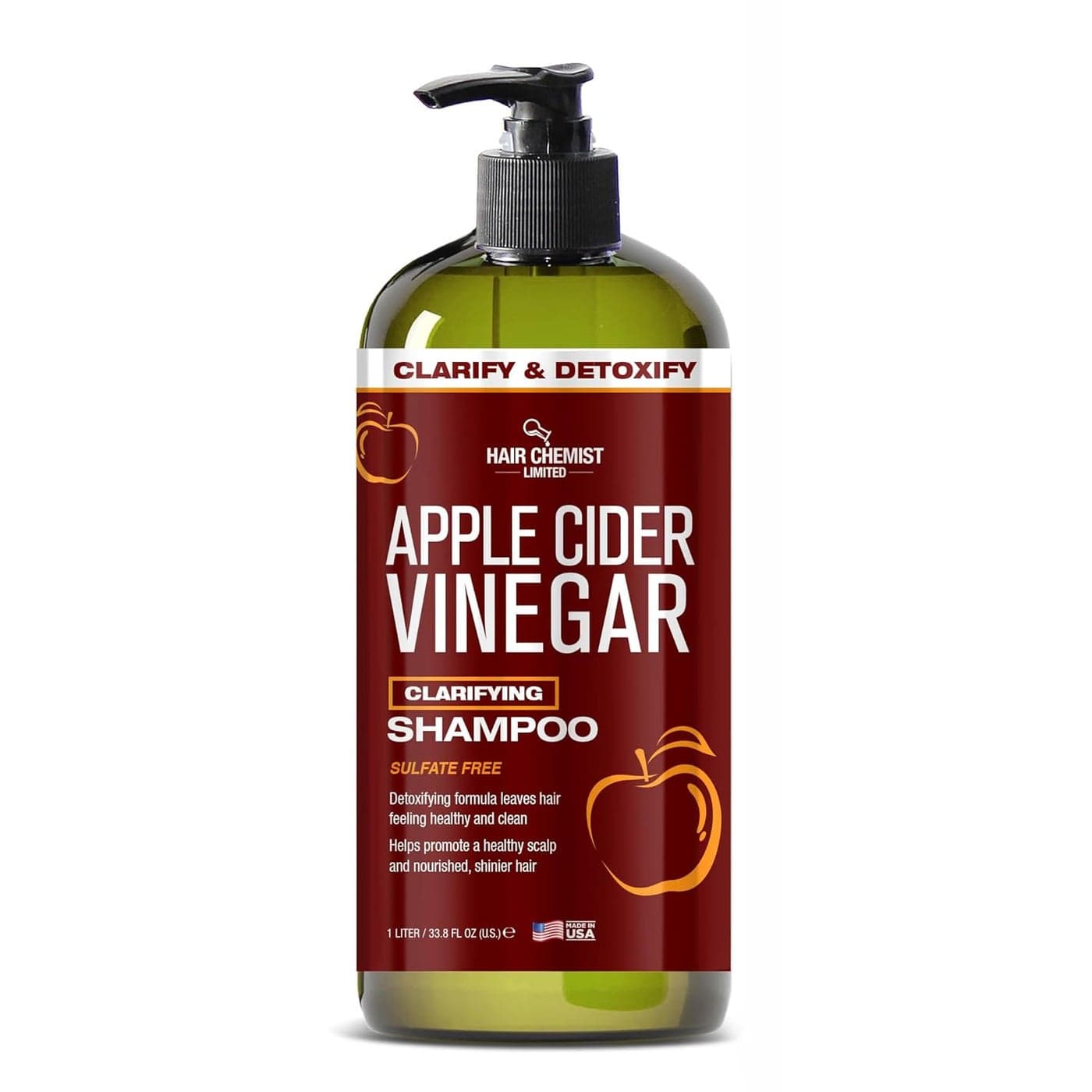 Hair Chemist Apple Cider Vinegar Clarify Detoxify Clarifying Sulfate Free Shampoo 338 Ounces