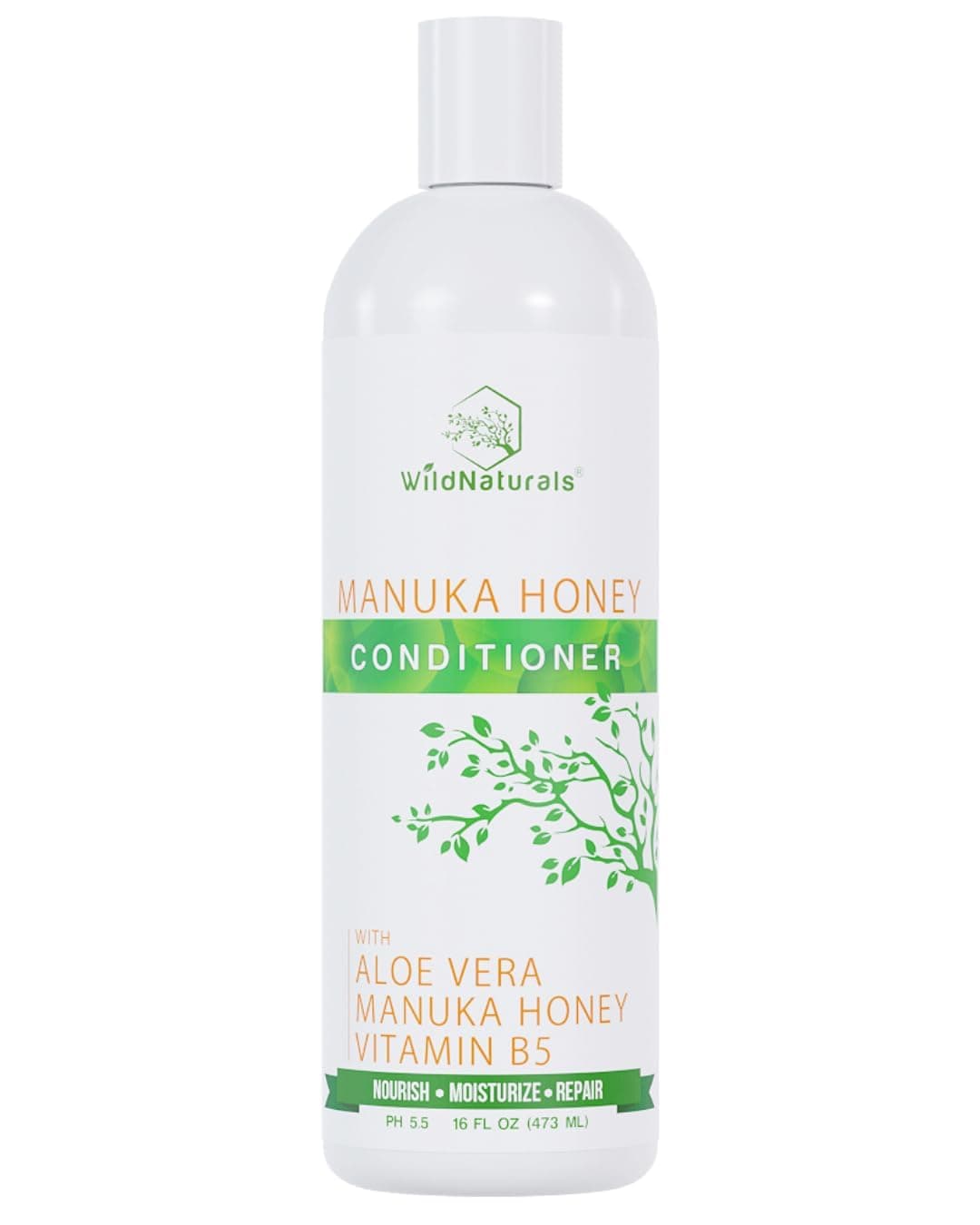 Wild Naturals Sulfate Free Conditioner With Manuka Honey Aloe Vera For Hair Loss Thinning Hair and Itchy Dry Scalp Anti Dandruff Moisturizing 98 Natural 80 Organic Healing PlantBased