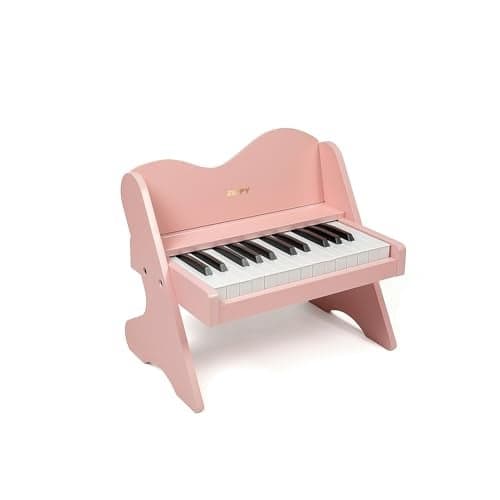 ZIPPY Kids Piano Keyboard 25 Keys Digital Piano for Kids Volume Adjustable Mini Music Educational Instrument Toy Wood Toy for Toddlers Girls Boys Pink