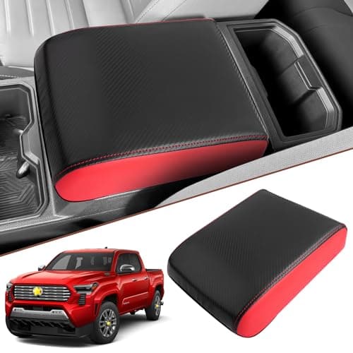SKTU for 2024 2025 2026 Toyota Tacoma Center Console Cover 2024 2025 2026 Tacoma Armrest Cover 2024 2025 2026 Tacoma Center Console Pad Toyota Tacoma 2024 2025 2026 Accessories Console Cushion (Red)