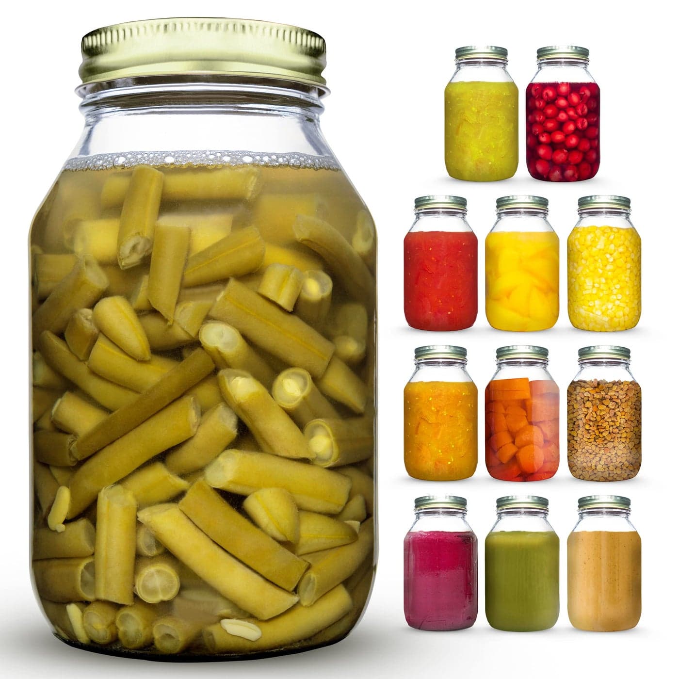EHOMEA2Z Mason Jars 32 Oz With Lids Regular Mouth 12 Pack Preserving SpicesStorageMeal Prep Overnight OatsDry FoodSaladsDrinking