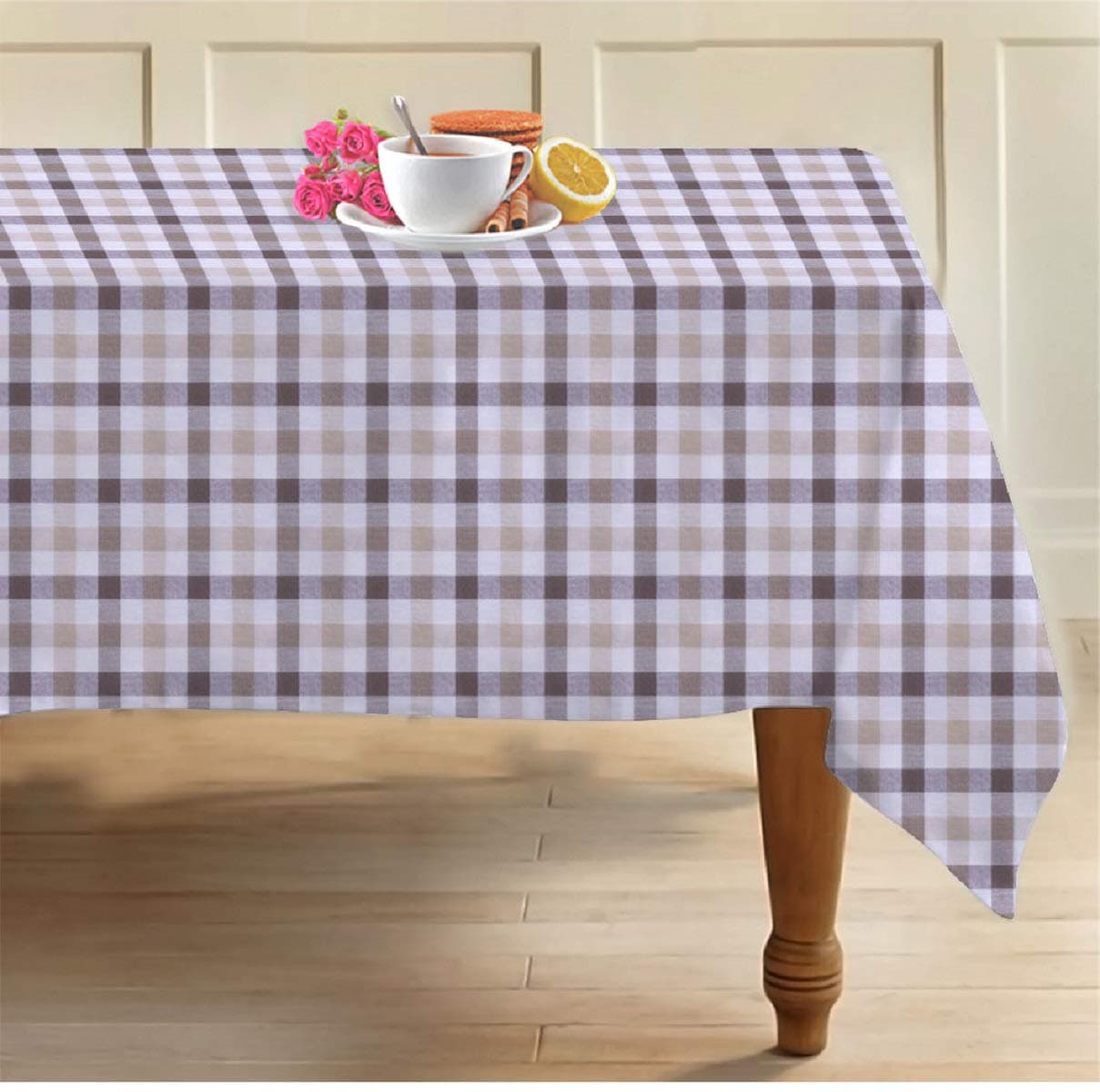 Airwill, 100% Cotton Self Designed 4 Seater Table Cloth, Pack of 1 pc.