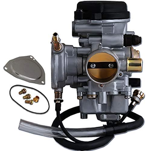 GLENPARTS Replacement Carburetor for Yamaha Compatible with Grizzly 350 450 4x4, Big Bear 250 400, Kodiak 400 450, Bruin 350, Wolverine 450 YFM Models 2000‑2012 Mikuni Style ATV Carburetor