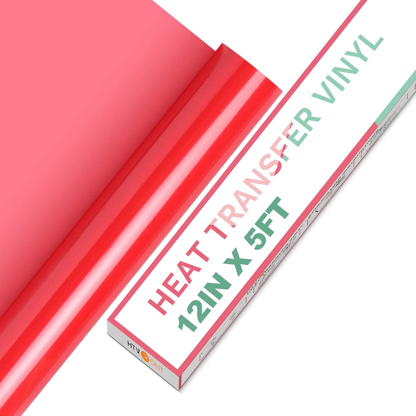 HTVRONT HTV Vinyl Rolls Heat Transfer Vinyl 12 x 5ft Red HTV Vinyl for Shirts Iron on Vinyl for All Cutter Machine Easy to Cut Weed for Heat Vinyl Design Red