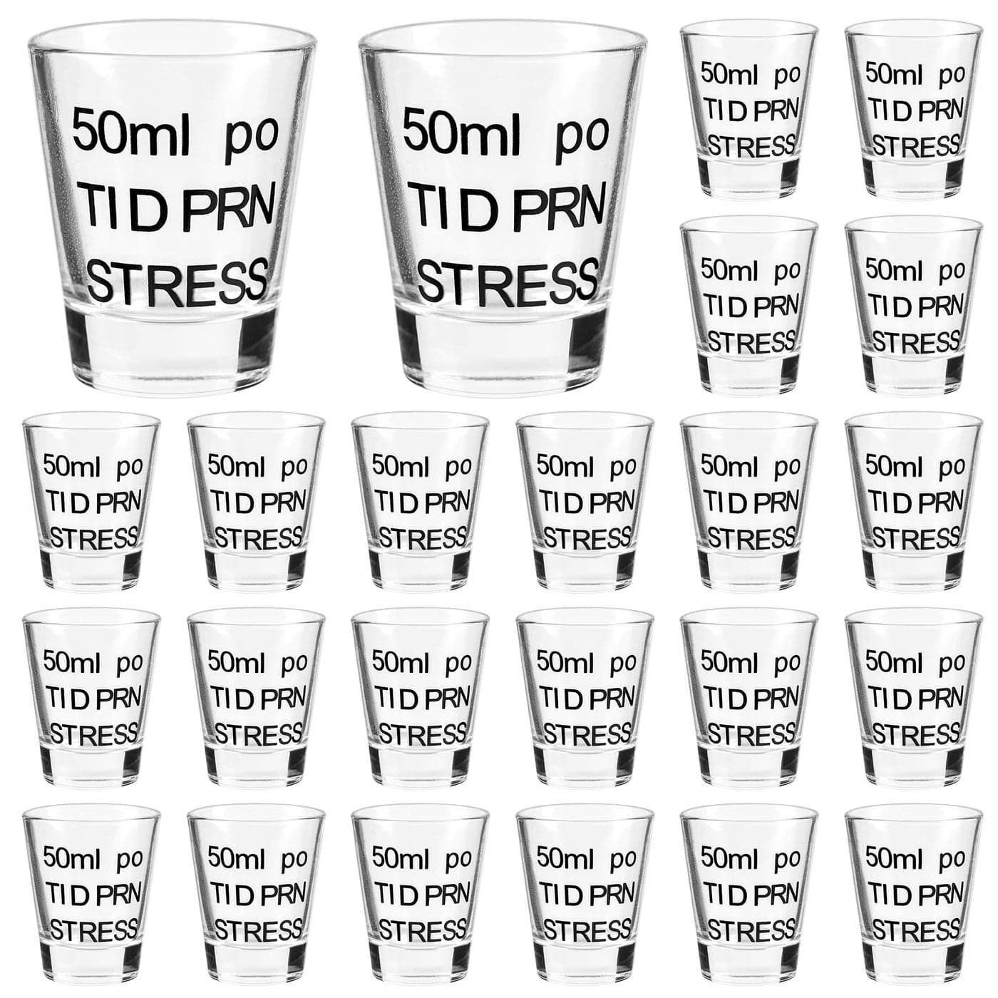 Kolewo4ever 24 Piece Funny Nurse Shot Glasses175 oz Transparent Nursing Glass Nurse Appreciation Gifts CNA Week Gifts for Nursing School Student Graduation Nurses Party