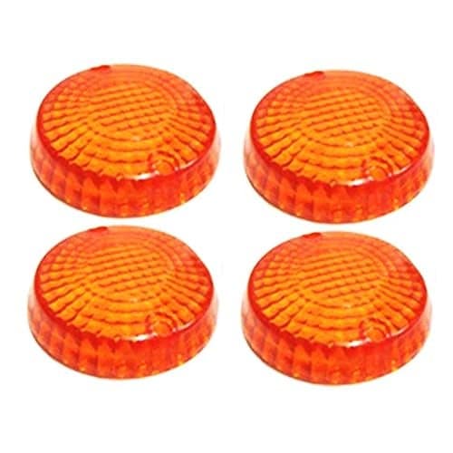 Ramanta Bullet Indicator Orange Glass OE Old Model Bullet Turn Signals Blinkers OE Type Glass Compatible with for Bullet Classic, Standard, Electra 350/500 CC Bike Model Year 2021 (4 PCs, Orange - OE)