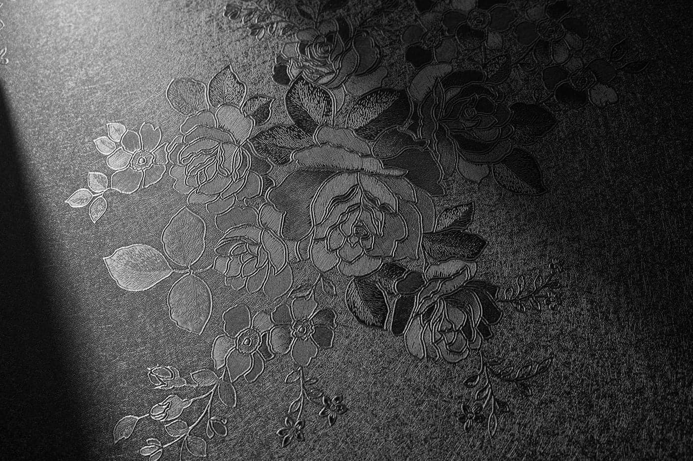 lenify Black Peel and Stick Wallpaper Floral Black Wallpaper 17.7inch x 393.7inch Embossed Flower Contact Paper Peel and Stick Textured Self Adhesive Removable Wall Paper Floral Vinyl for Cabinets