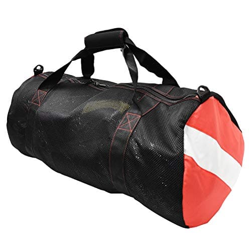 Scuba Choice Collapsible Mesh Duffle Bag for Dive Gear, 600D Polyester, YKK Zipper, 30" x 16", Neoprene Comfort Grip & Extra Shoulder Strap – Durable, Spacious Storage Diving Equipment Accessories