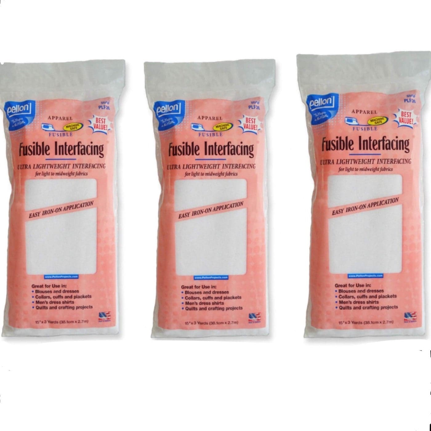 White Fusible Interfacing 3Pack