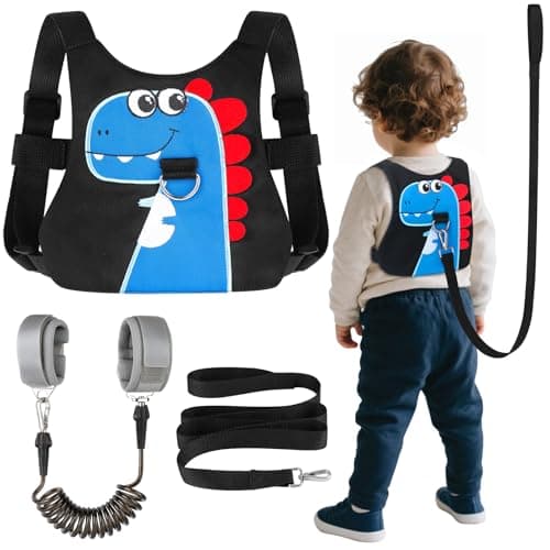 Toddler LeashBaby Walking Safty Harness and Child Anti Lost Wrist Link for GirlsBoys Travel BlueBlack
