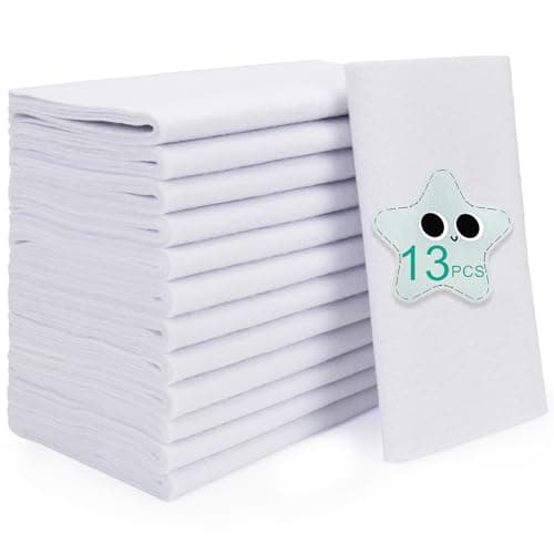 XSEINO 13 Rolls White Felt Fabric8x35205x90cm 14mm Thick Soft Felt Fabric Sheet for CraftsWhite Series Colors Soft Nonwoven FabricFit for Decoration Sewing DIY Crafts