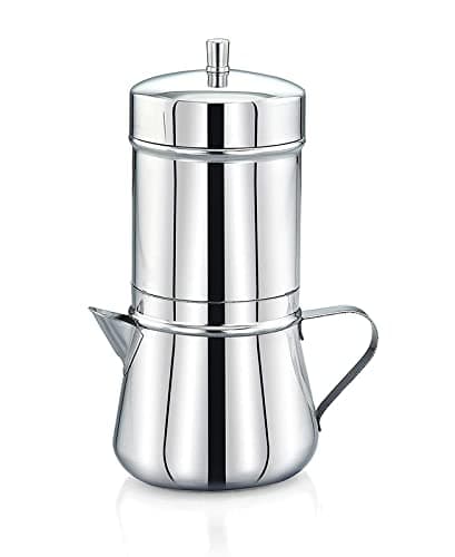 DiBha Stainless Steel South Indian Filter Coffee Maker Tea Pot/Coffee Kettle/Drip Madras Coffee Percolator | Brewed Coffee Maker (250ml)
