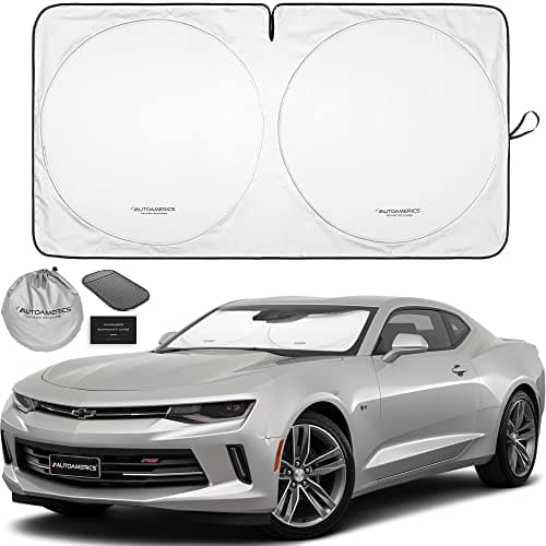 Autoamerics 1-Piece Windshield Sun Shade Foldable Car Front Window Sunshade for Most Sports Cars SUV Truck - Best Heat Shield Reflector Cover - Blocks Max UV Rays & Keeps Your Vehicle Cool - Small Fit