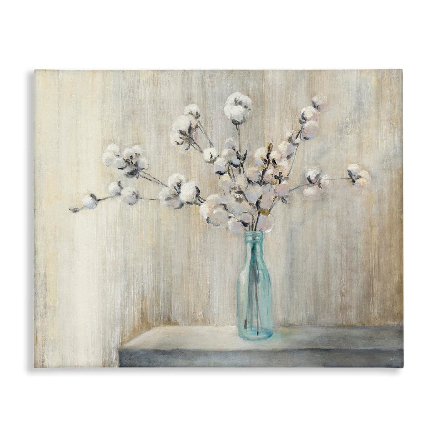 Stupell Industries Beautiful Cotton Flower Grey Brown Painting Canvas Wall Art Design By Artist Julia Purinton