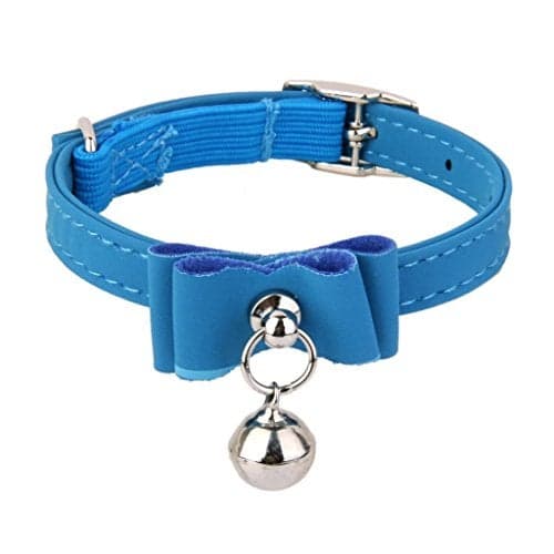 Newlly Adjustable Pet Kitten Cat Safety Collar Bell Buckle Neck (Blue), Velvet, (Pack Of 1),27 Cm