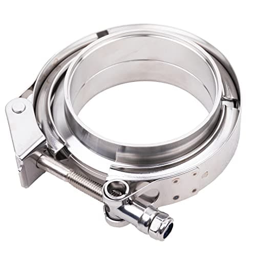 TEXALAN(R) V-Band Clamp with Flanges Stainless Steel 304 Quick Release Kit for Exhaust Pipes 3"