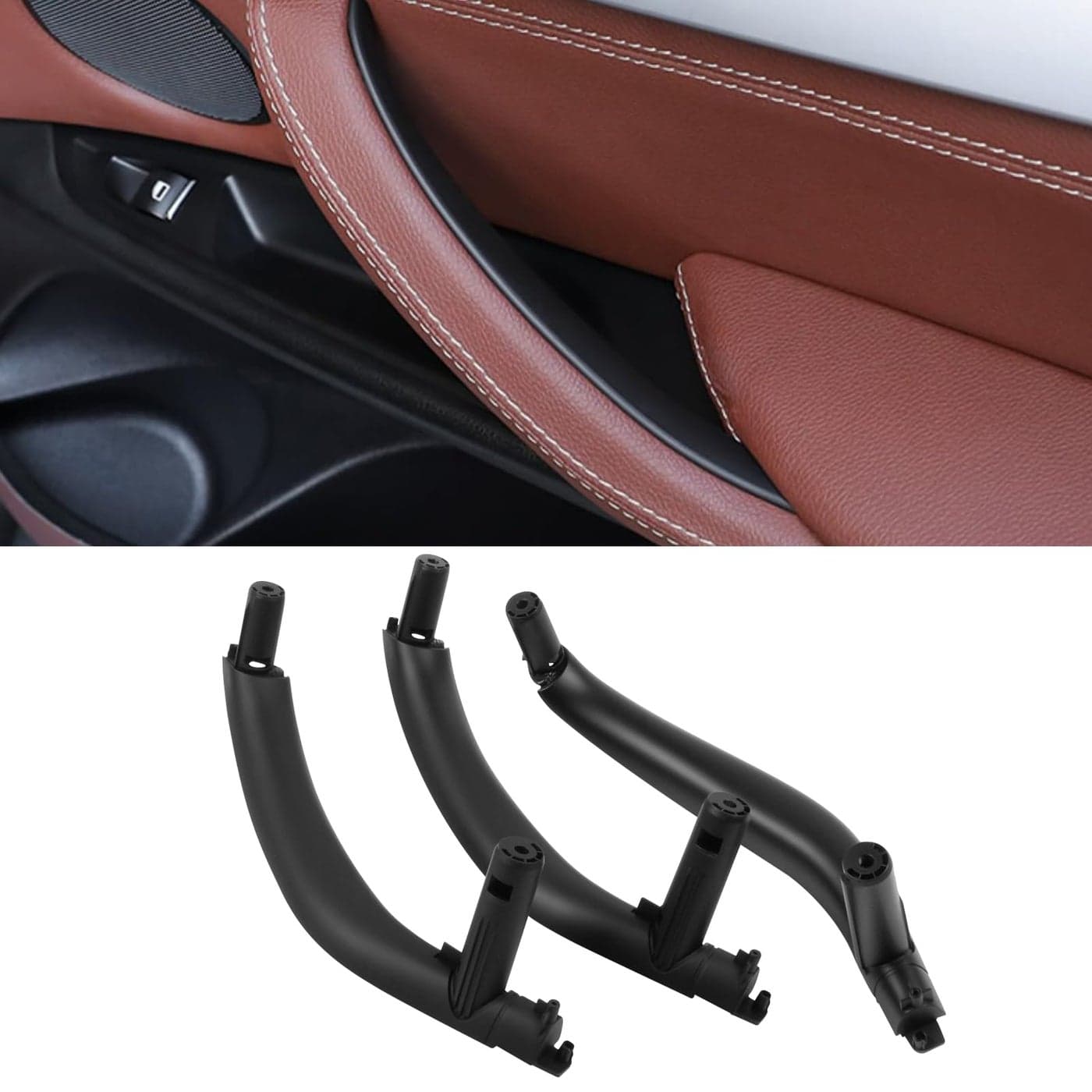 Jaronx Compatible with BMW X5 X6 Door Pull Handle 3PCS Interior Left and Right Side Door Handle Armrest Replacement Fit for BMW X5 F15 F85 20142018X6 F16 F86 20152018