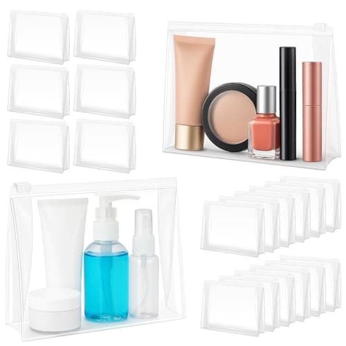 Circloophs Clear Makeup Bag 80 Pack Large Cosmetic Bags with Zipper TSA Approved Travel Bags Bulk for Toiletries Plastic EVA Waterresistant Transparent Reusable Pouches for Bathing Suit Bikini 11